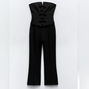 ZARA STRAPLESS BOW JUMPSUIT